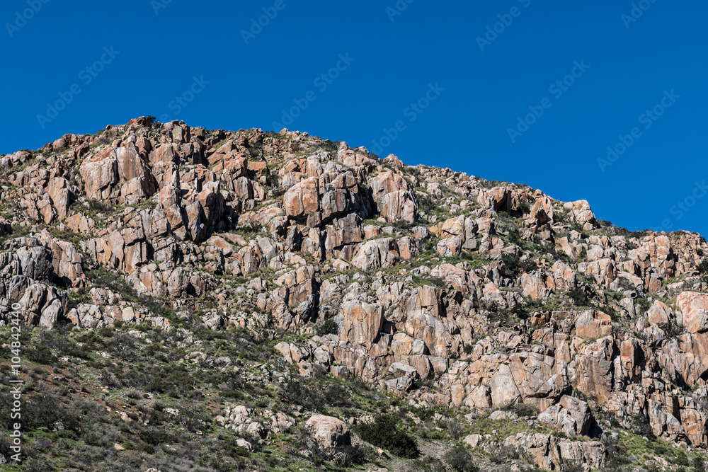 Boulders on mountain at Mission Trails Regional Park in San Diego, California.