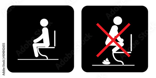 Toilet rules stickers set