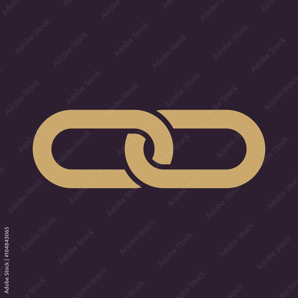 The link icon. Linked and joined, connection, hyperlink, chain symbol. Flat The link icon. Linked and joined, connection, hyperlink, chain symbol. Flat