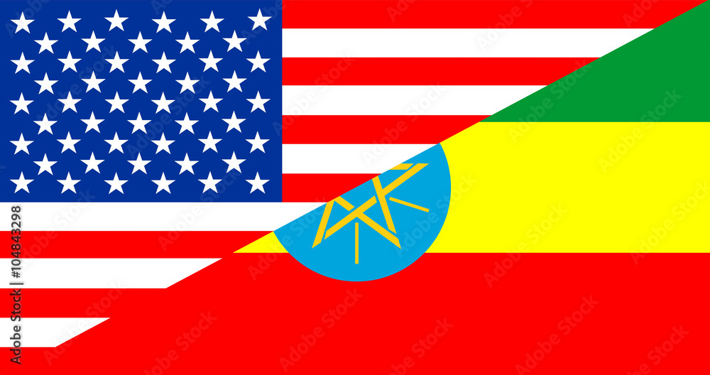 usa ethiopia half flag usa ethiopia half flag