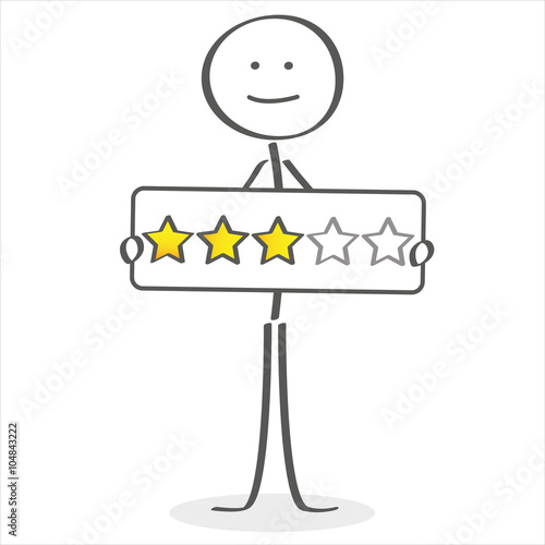 Strichmännchen gibt 3 Sterne Bewertung