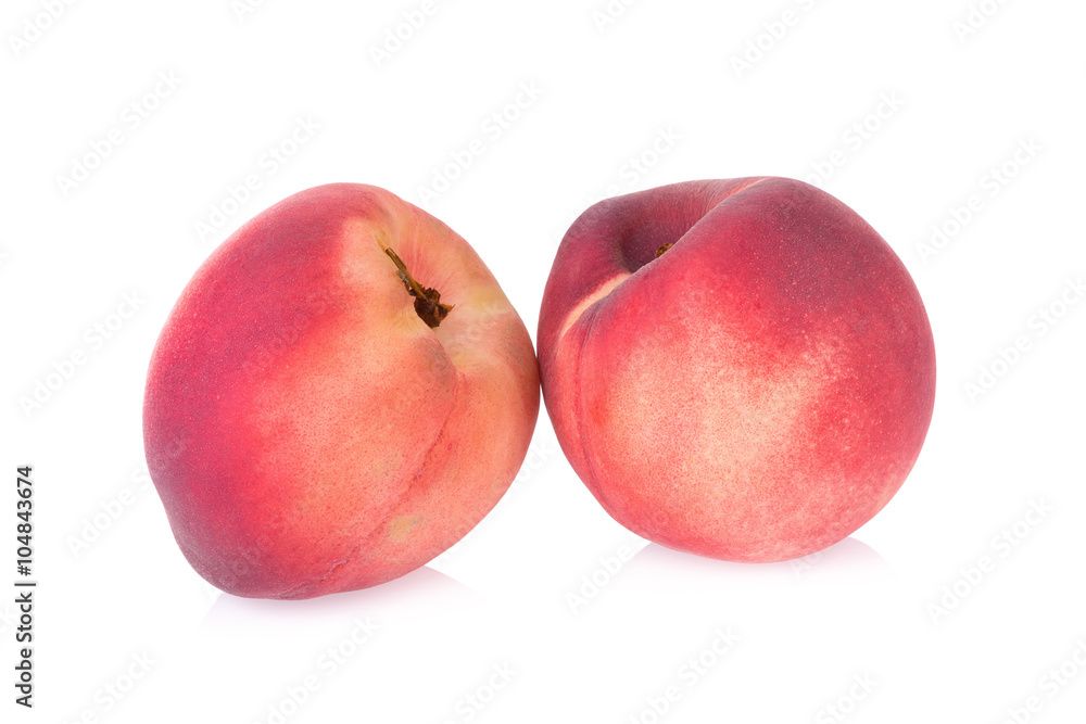 Ripe peach fruit isolated on white background Ripe peach fruit isolated on white background