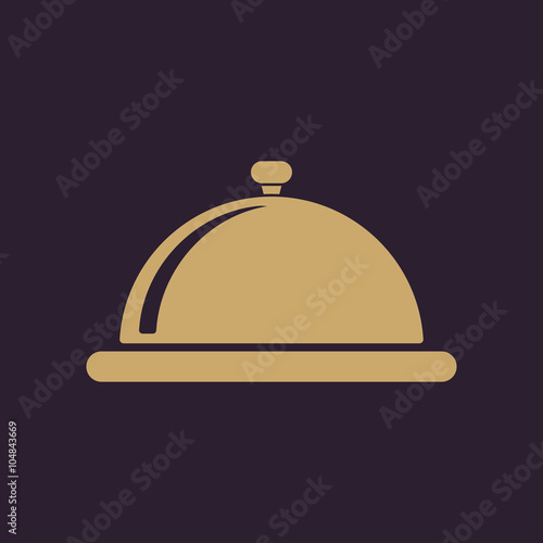 The tray station icon. Breakfast and lunch, dinner, restaurant symbol. Flat