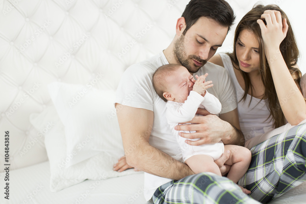 Happy family with newborn baby Happy family with newborn baby