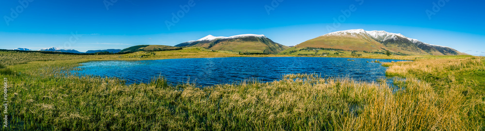 Skiddaw and Blencathra panorama from Tewet Tarn, The Lake District, Cumbria, England