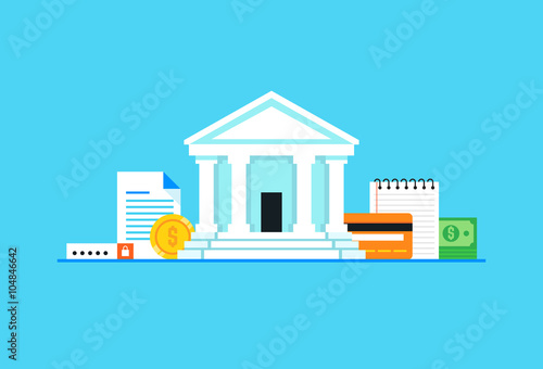 Finance, Bank, Investment. Flat design modern vector illustration concept.