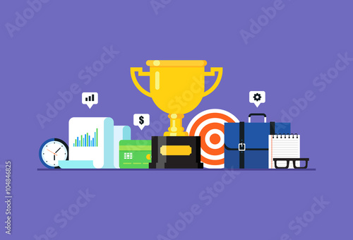 Success. Flat design modern vector illustration concept.