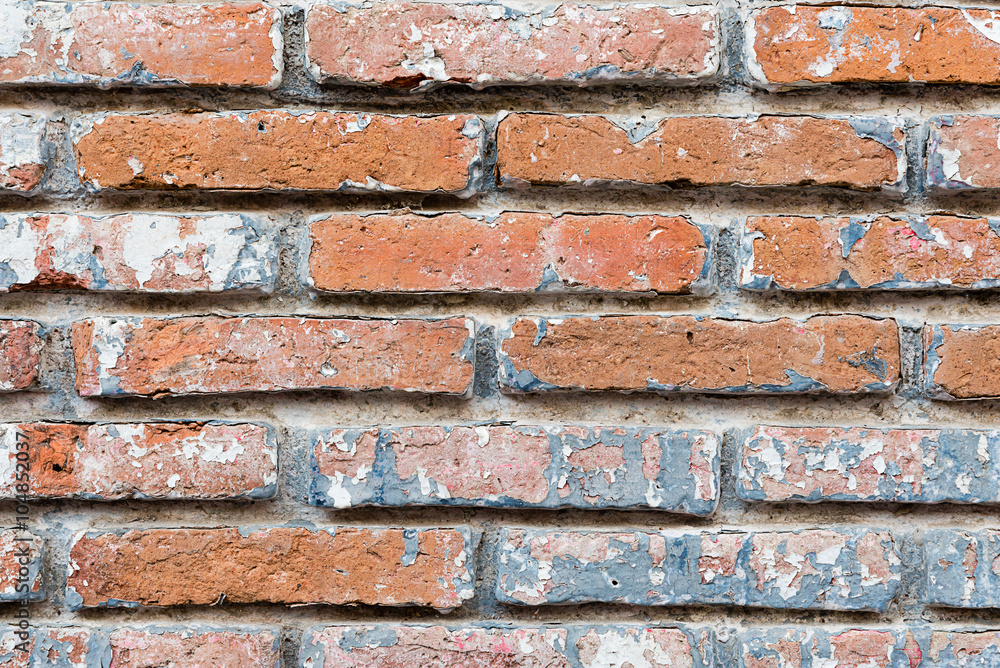 Fototapeta premium Old brick wall in a background image, colorful brick wall background