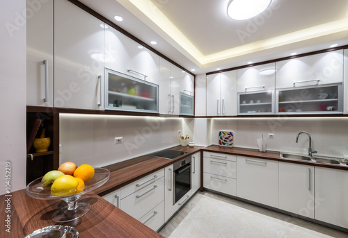 Kitchen surface in modern interior design