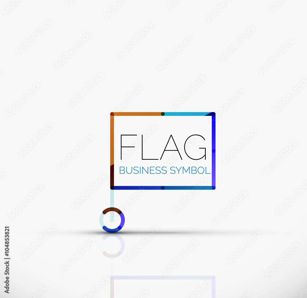 Logo flag, abstract linear geometric business icon Logo flag, abstract linear geometric business icon
