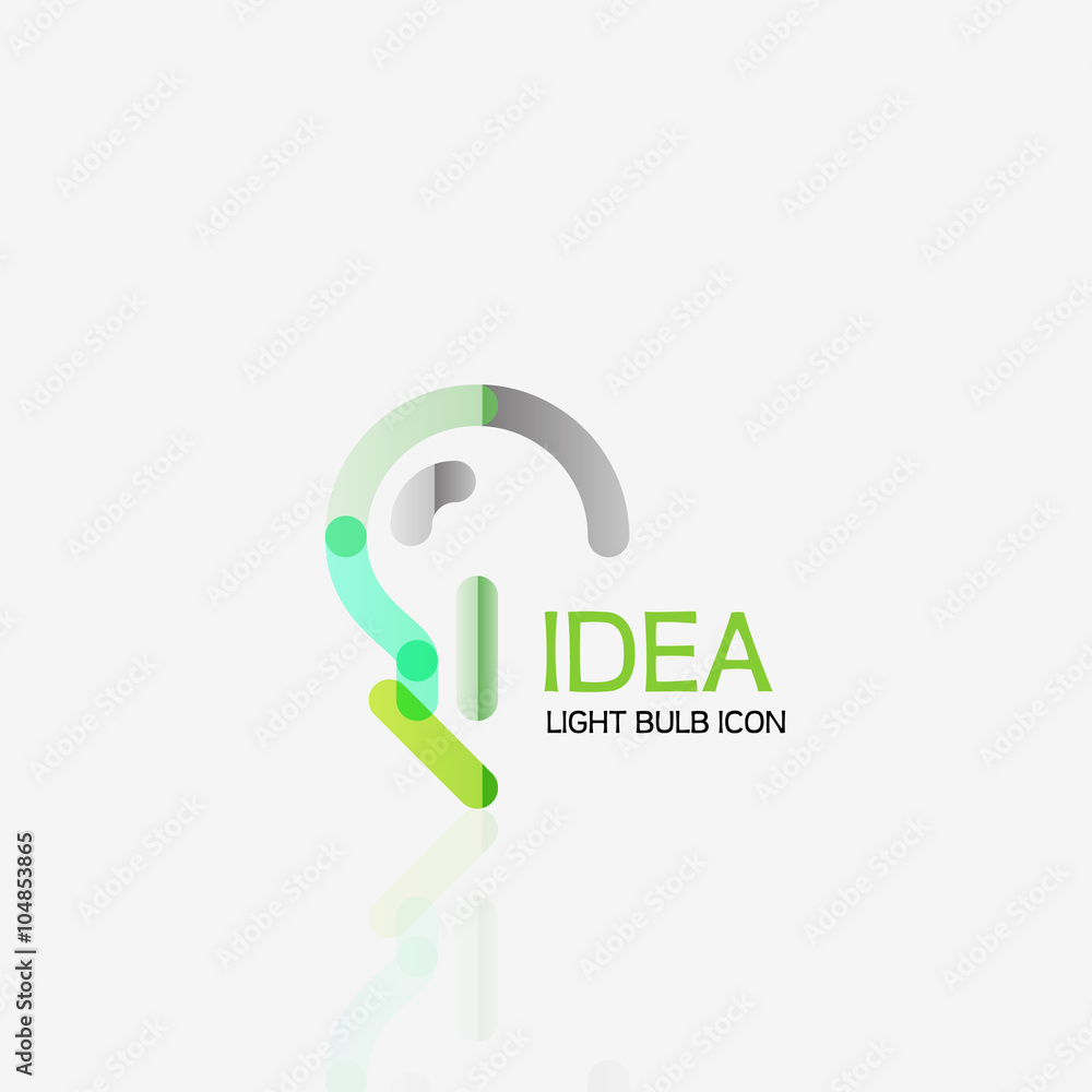 Logo, vector light bulb abstract linear geometric business icon. Idea concept Logo, vector light bulb abstract linear geometric business icon. Idea concept