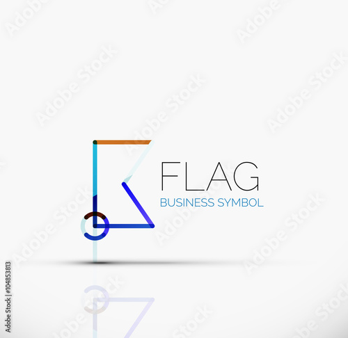 Logo flag, abstract linear geometric business icon