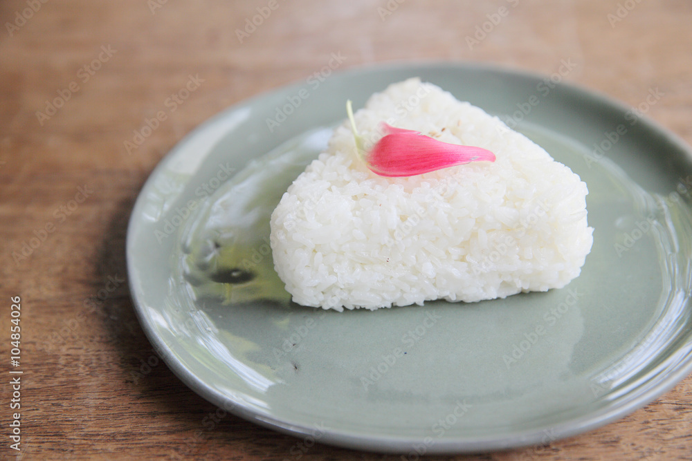 Thai rice on wood background Thai rice on wood background