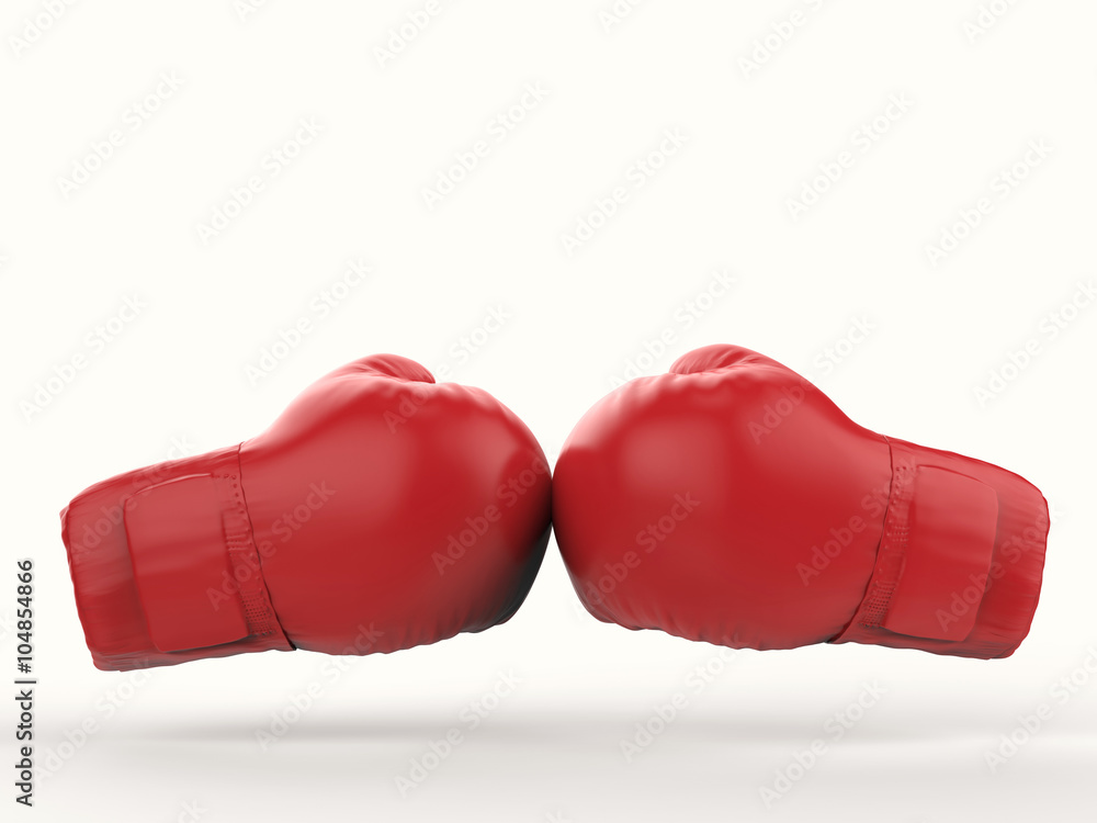 red boxing gloves on white background