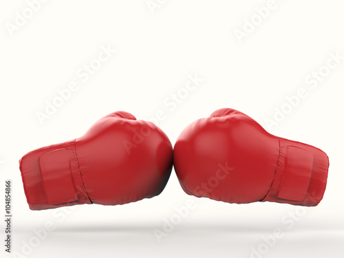 red boxing gloves on white background