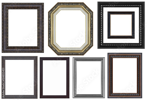 Set of black vintage frame isolated on white background