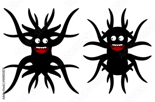 Cute strange creatures. Isolated