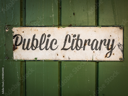 Rustic Public Library Sign