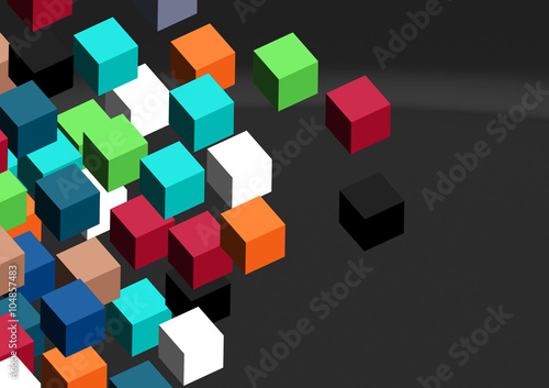 3D cubes abstract background;