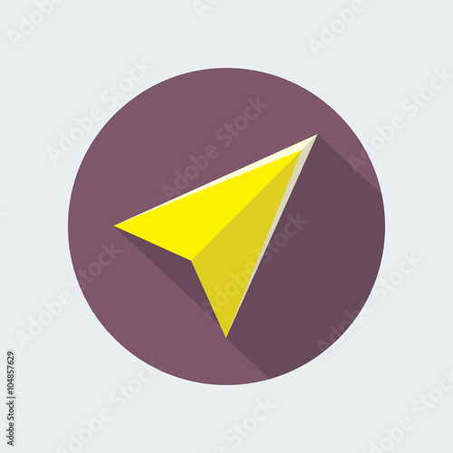 Navigation Arrow Flat Icon. Navigator Direction Symbol. Free Download Navigation Arrow Flat Icon. Navigator Direction Symbol. - GFXLoad