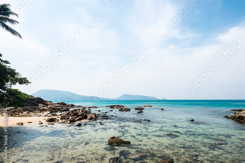 Blue sky and coast on Patong beach in Phuket, Thailand