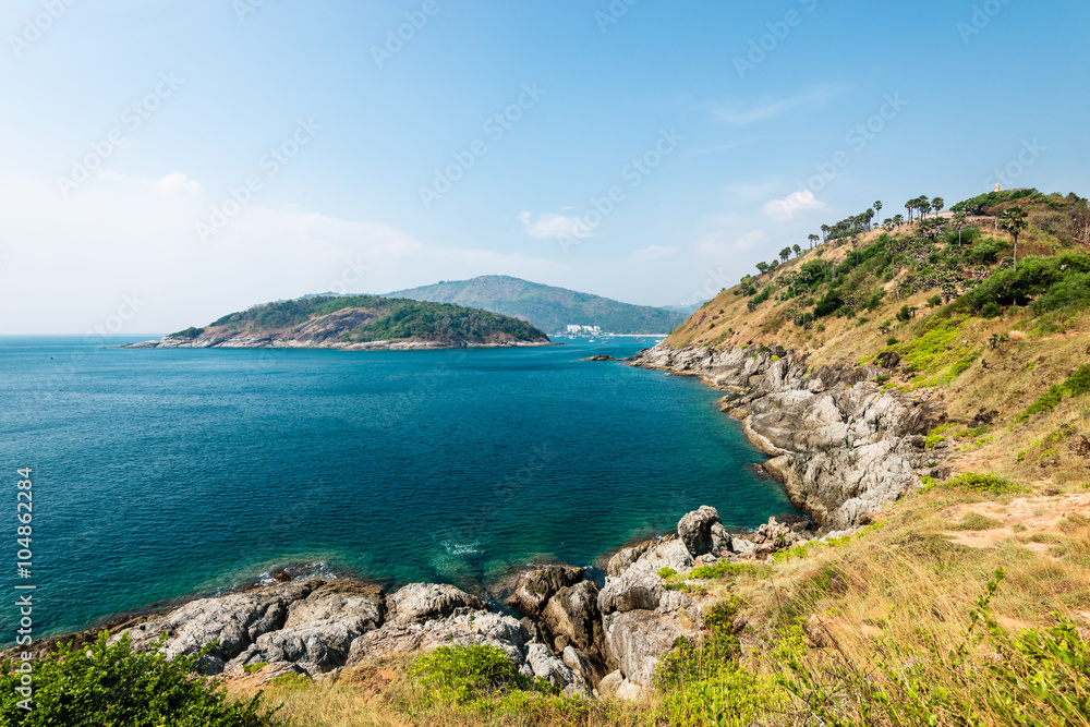 View from Promthep cape in Phuket island, Andaman sea, Thailand