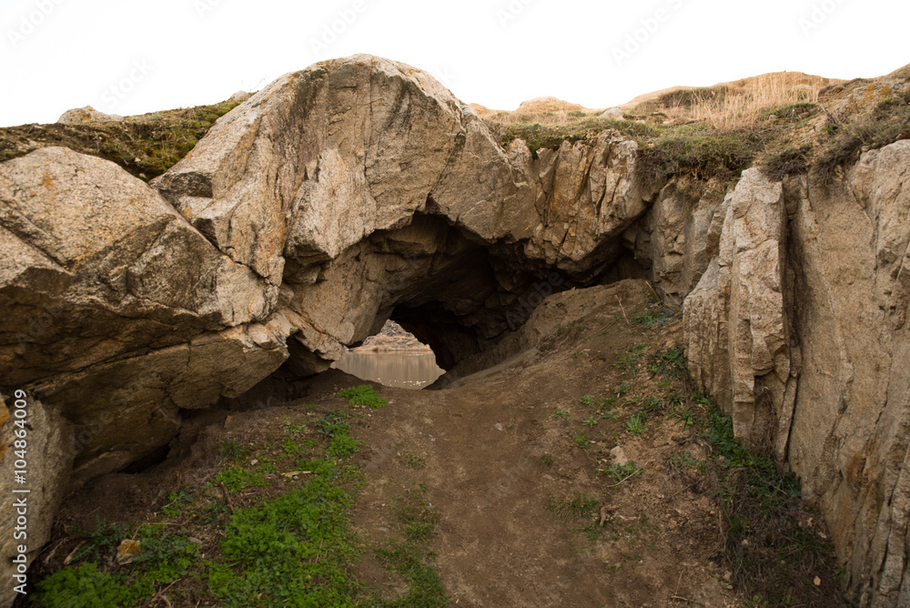 rock cave and lake rock cave and lake