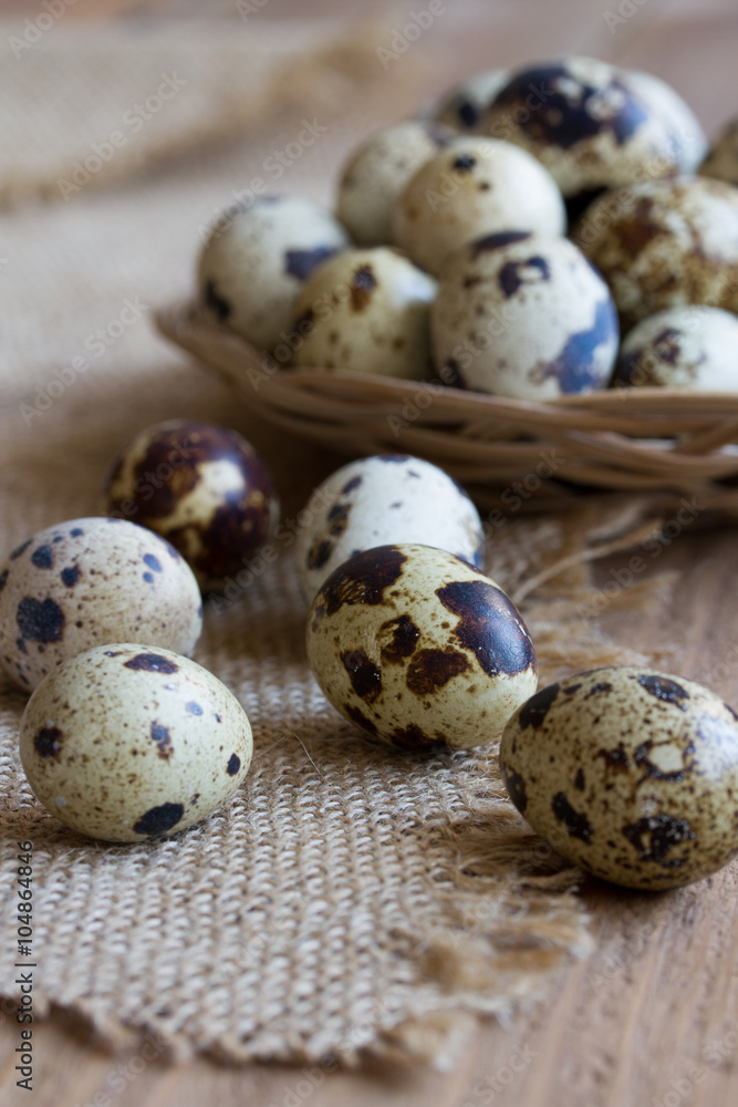 Quail eggs on a wooden table . Healthy food. Quail eggs on a wooden table . Healthy food.