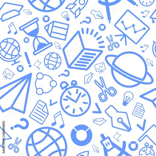 linear pattern education icons blue