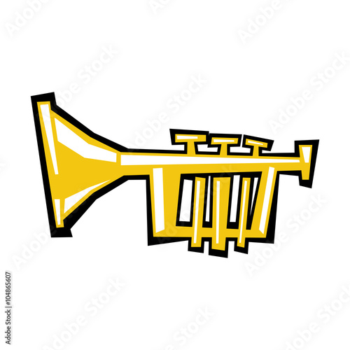 Trumpet cartoon vector icon
