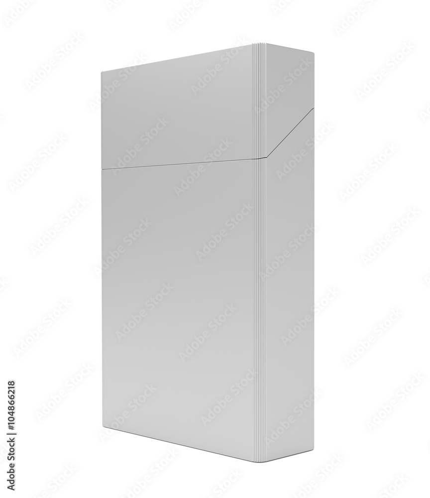 pack of cigarettes with rounded corners on white background