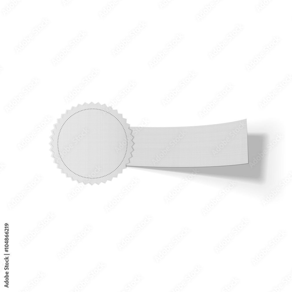 Realistic white Emblem Template on Ribbon Realistic white Emblem Template on Ribbon