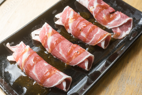 freshness sliced pork for gril