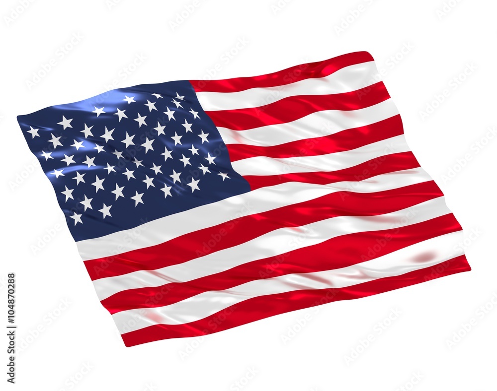 Fototapeta premium USA flag on white background