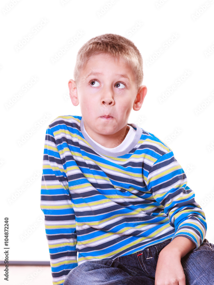 Little boy have fun with funny gestures make faces. Little boy have fun with funny gestures make faces.