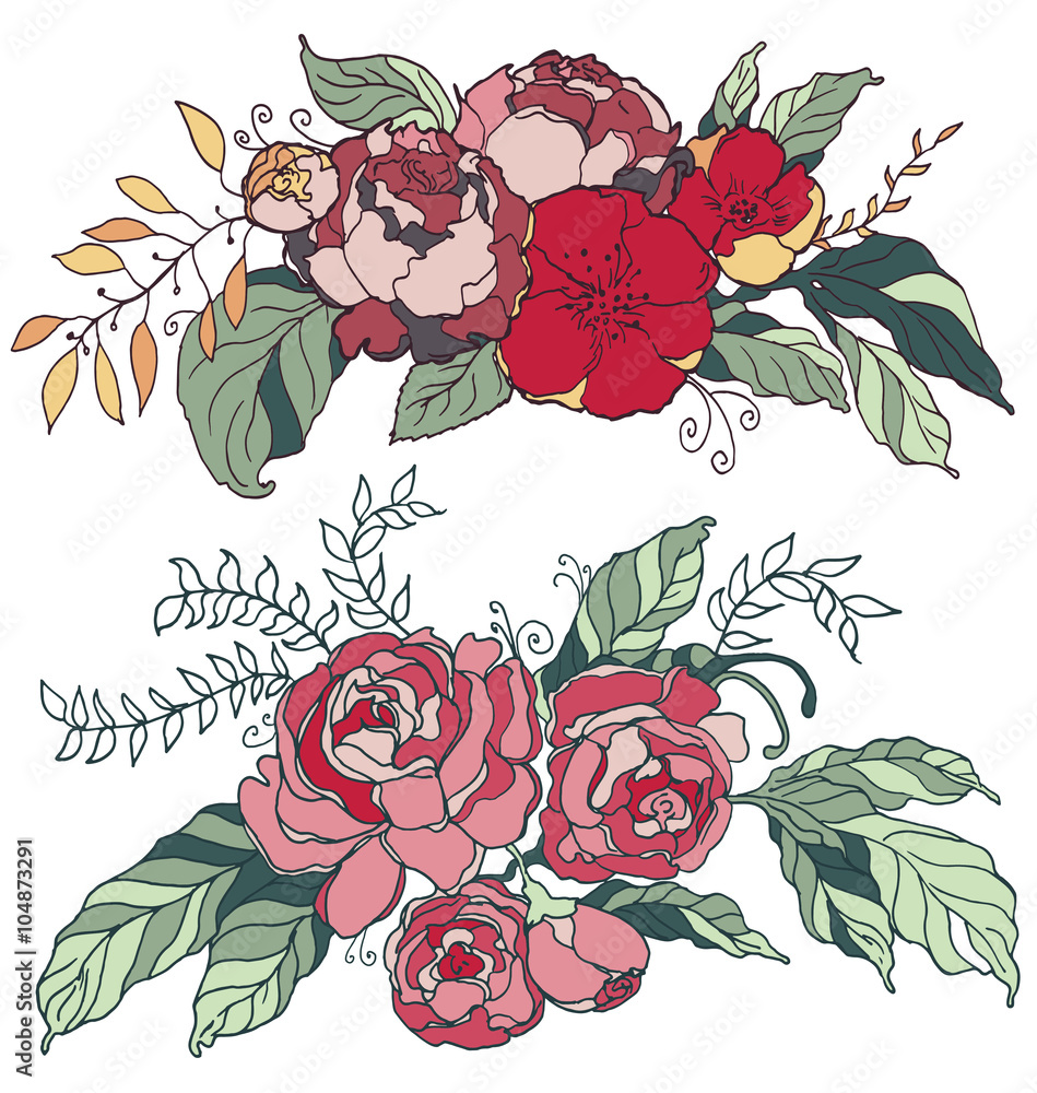 Vector illustration of a floral border flowers. Stock Vector | Adobe Stock