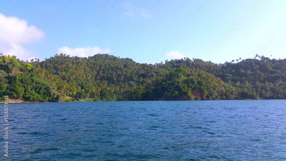 The coast of samana, from a boat, in domenican republic The coast of samana, from a boat, in domenican republic