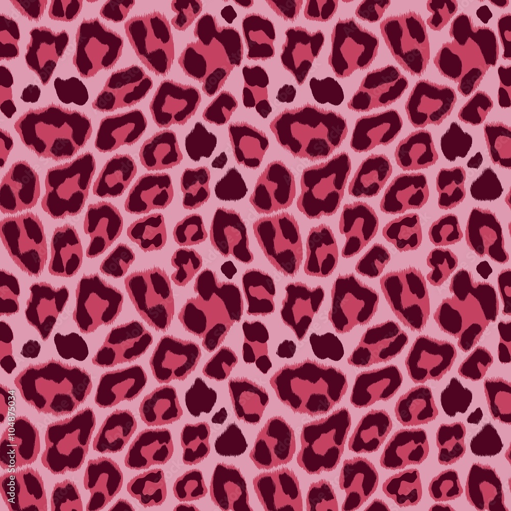 Fototapeta premium Pink Leopard Seamless Pattern