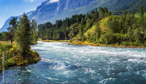 Loelva river, Loen, Norway