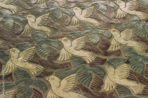 Birds pattern mosaic floor
