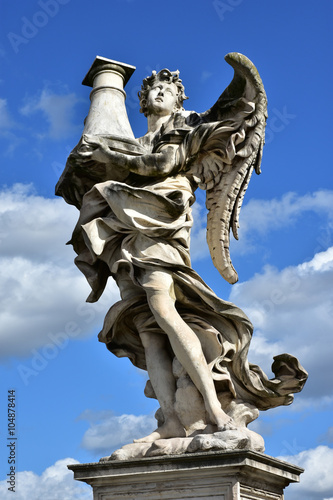 Angel with Column look at the heaven, from Sant'Angelo bridge in Rome