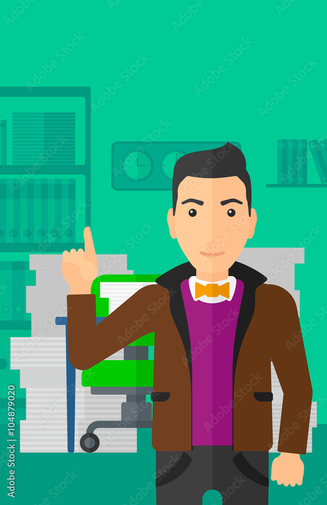 Businessman pointing up with his forefinger. Businessman pointing up with his forefinger.