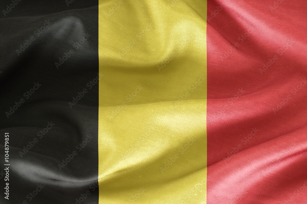 Fabric texture of the flag of Belgium