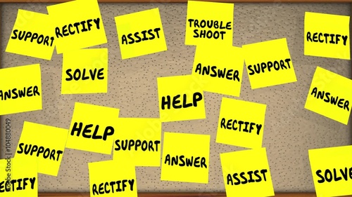 Customer Service Support Help Assistance Solve Problem Sticky Notes