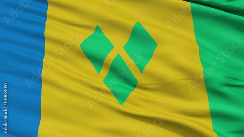 Saint Vincent and the Grenadines Flag Close Up Realistic Animation Seamless Loop - 10 Seconds Long photo