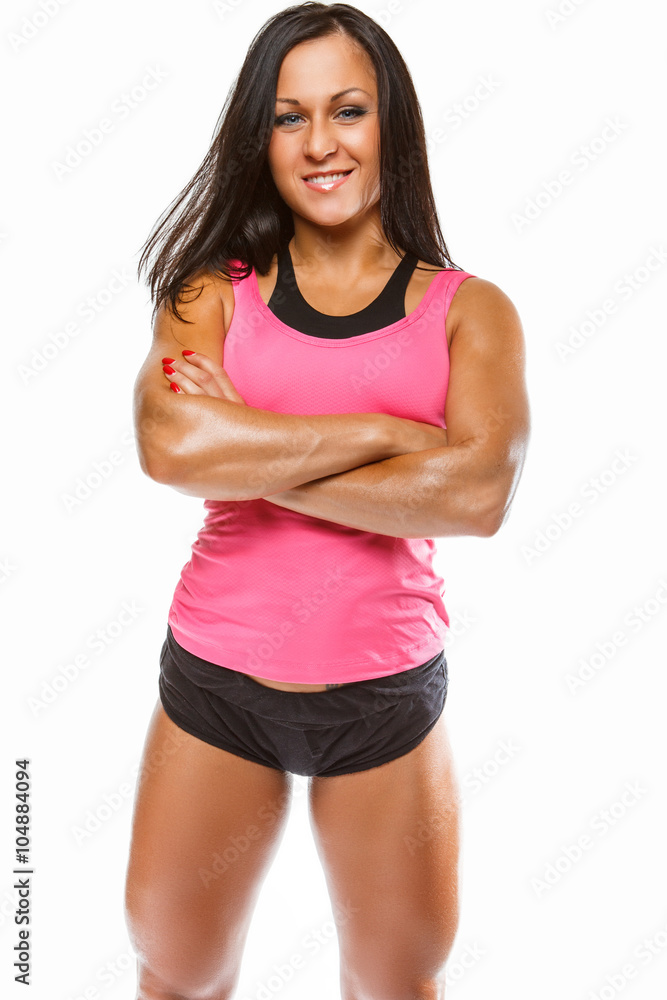 Athletic brunette woman. Athletic brunette woman.