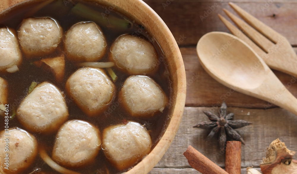 Fototapeta premium Soup with meatballs