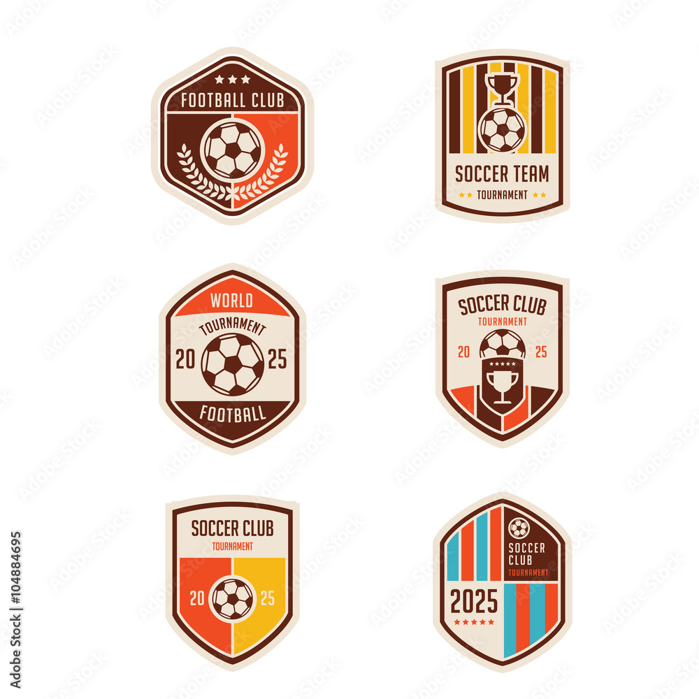set of football crests and logo emblem