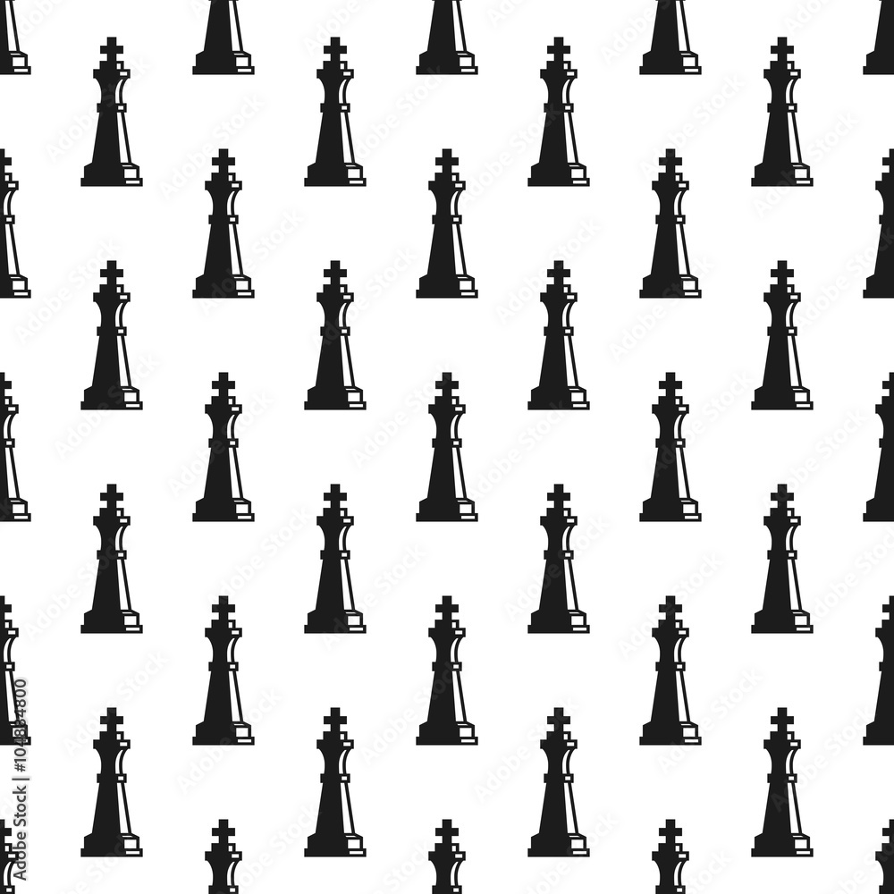 Fototapeta premium Chess queen seamless background. Chess seamless pattern for chess game