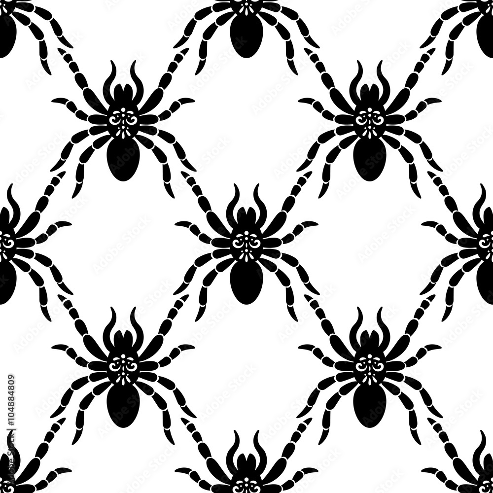 Obraz premium Spider web seamless pattern. Background of spiders make up network